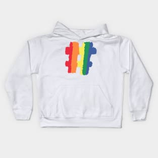 Colorful Rainbow Color Hashtag # LGBT LGBTQ Sign Kids Hoodie